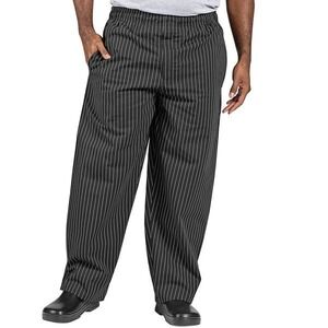 Uncommon Threads L Large fits XL black pinstripe chef pants